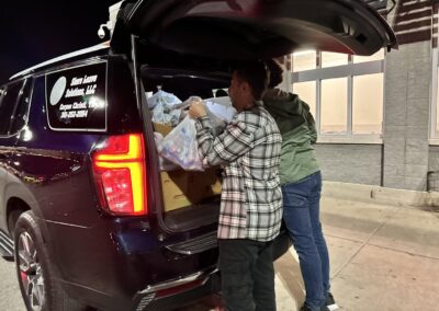 Seafarer Clients getting food items inside the company vehicle bought by Shore Leave Solutions LLC in cristi corpus